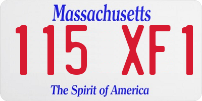 MA license plate 115XF1