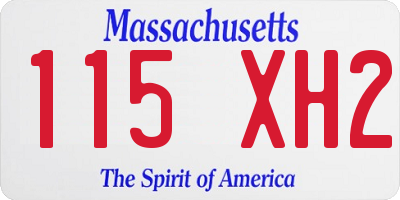 MA license plate 115XH2