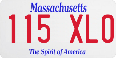 MA license plate 115XL0