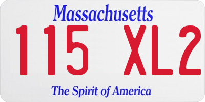 MA license plate 115XL2