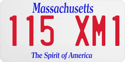 MA license plate 115XM1