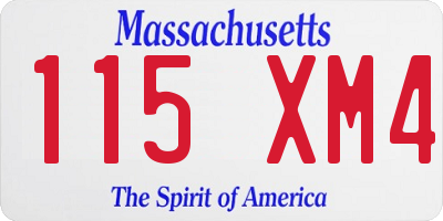 MA license plate 115XM4