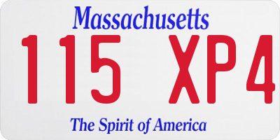 MA license plate 115XP4