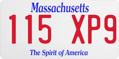 MA license plate 115XP9