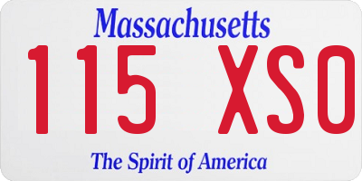 MA license plate 115XS0