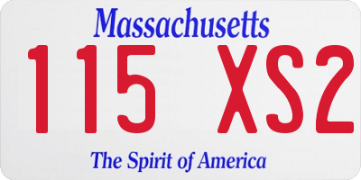 MA license plate 115XS2