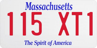MA license plate 115XT1