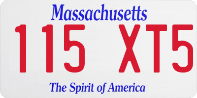 MA license plate 115XT5