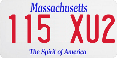MA license plate 115XU2