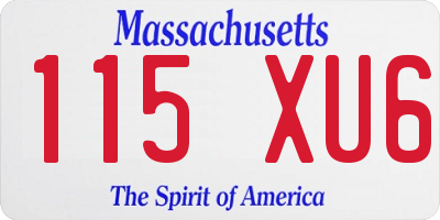 MA license plate 115XU6