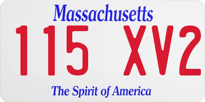 MA license plate 115XV2