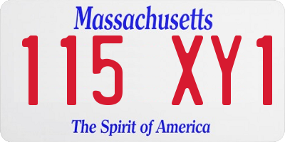 MA license plate 115XY1