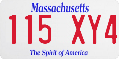 MA license plate 115XY4