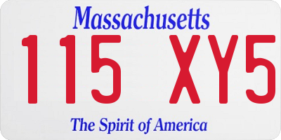 MA license plate 115XY5