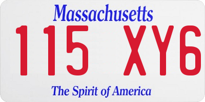 MA license plate 115XY6