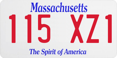 MA license plate 115XZ1