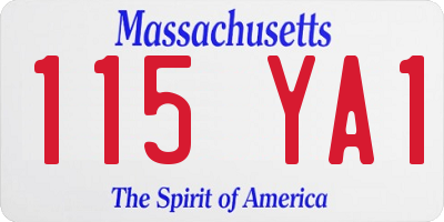 MA license plate 115YA1