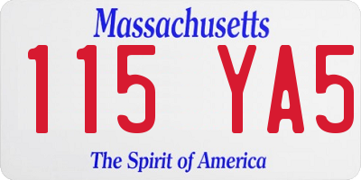 MA license plate 115YA5