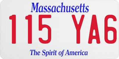 MA license plate 115YA6