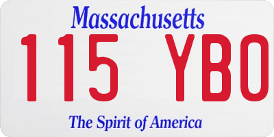 MA license plate 115YB0