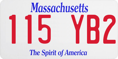 MA license plate 115YB2