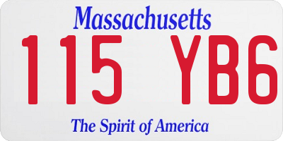 MA license plate 115YB6