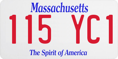 MA license plate 115YC1