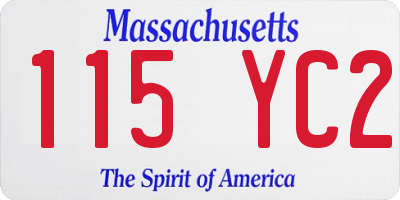 MA license plate 115YC2