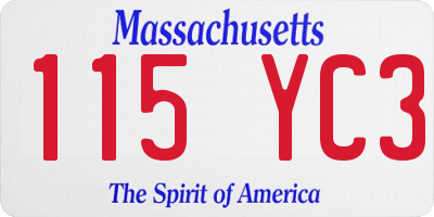MA license plate 115YC3