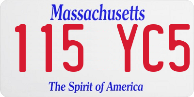 MA license plate 115YC5