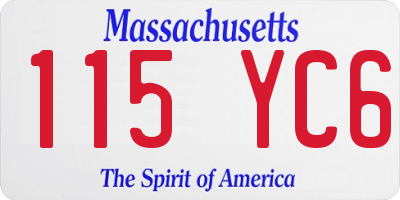 MA license plate 115YC6