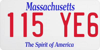 MA license plate 115YE6