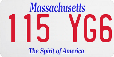 MA license plate 115YG6