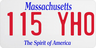 MA license plate 115YH0