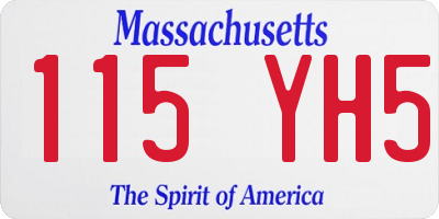 MA license plate 115YH5