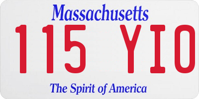 MA license plate 115YI0