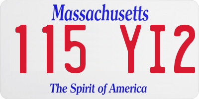 MA license plate 115YI2