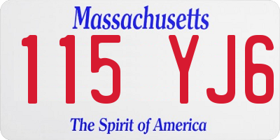 MA license plate 115YJ6