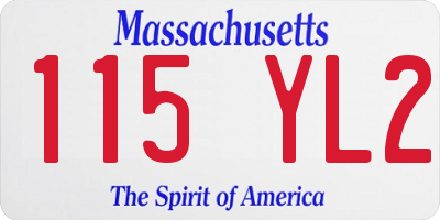 MA license plate 115YL2