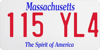 MA license plate 115YL4