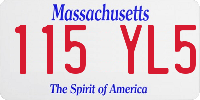 MA license plate 115YL5
