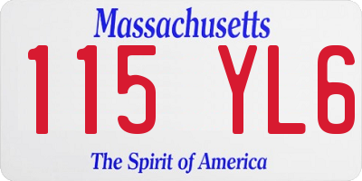 MA license plate 115YL6
