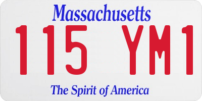 MA license plate 115YM1