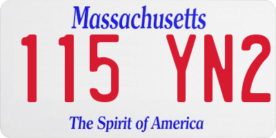 MA license plate 115YN2