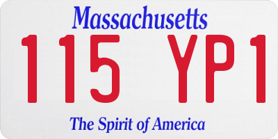 MA license plate 115YP1