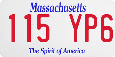 MA license plate 115YP6