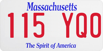 MA license plate 115YQ0