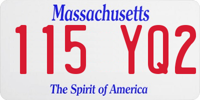 MA license plate 115YQ2