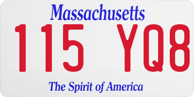 MA license plate 115YQ8