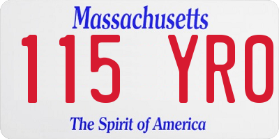 MA license plate 115YR0